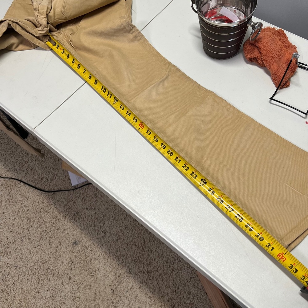 Vintage 70s Wrangler Corduroy Pants Boot Flare Made in USA Womens 27 M x 32L Tan - Picture 10 of 10